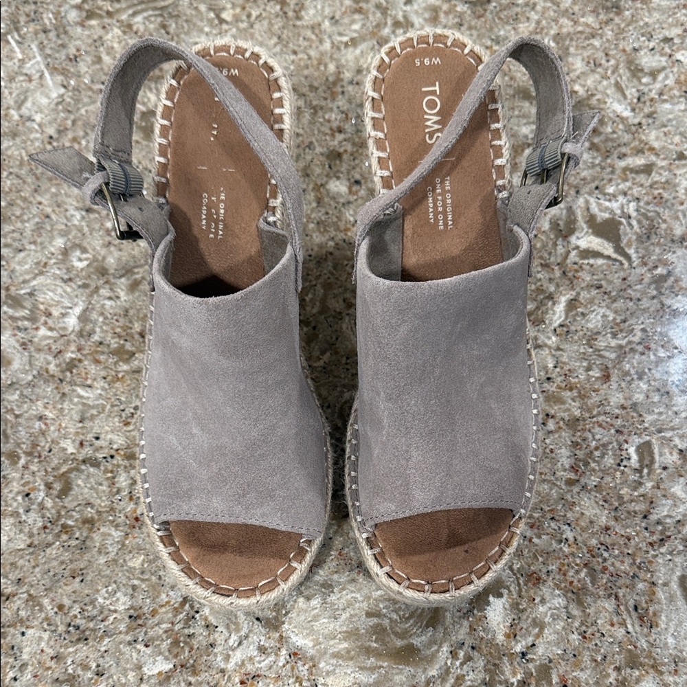 TOMS Women's Taupe Suede Espadrilles